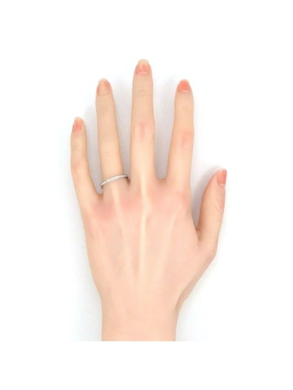 Tiffany & Co Ring Lock Half Circle Diamond 18k White Gold
